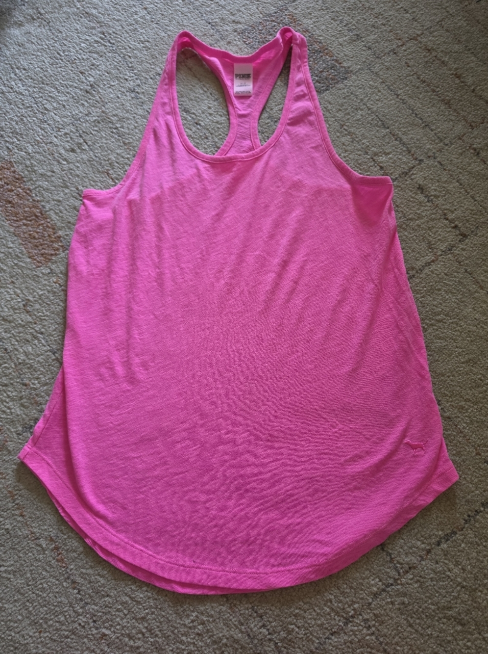 PINK Victoria’s Secret Neon Pink Racerback Tank Top Small Athletic Lounge